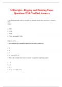 Millwright - Rigging and Hoisting Exam Questions With Verified Answers