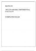 MATH 230 MULTIVARIABLE DIFFERENTIAL CALCULUS COMPLETED EXAM.
