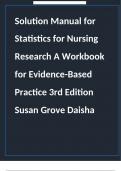 Statistics for Nursing Research A Workbook for Evidence-Based Practice, 3rd Edition, Susan Grove, Daisha Cipher-solution manual