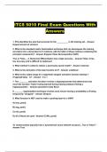 ITCS 5010 Final Exam Questions With Answers