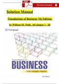Solution Manual For Foundations of Business, 7th Edition by (William M. Pride, 2024) Chapters 1 - 20, Complete Verified Newest Version
