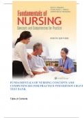 FUNDAMENTALS OF NURSING CONCEPTS AND COMPETENCIES FOR PRACTICE 9TH EDITION CRAVEN TEST BANK