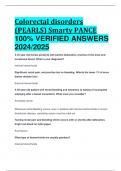 BEST ANSWERS Colorectal disorders (PEARLS) Smarty PANCE 100% VERIFIED ANSWERS  2024/2025