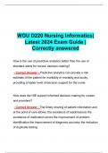 WGU D220 Nursing Informatics| Latest 2024 Exam Guide | Correctly answered 