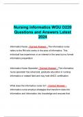 Nursing informatics WGU D220 Questions and Answers Latest 2024 