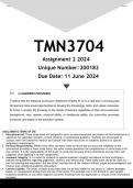 TMN3704 Assignment 2 (ANSWERS) 2024 - DISTINCTION GUARANTEED