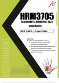 HRM3705 assignment 3 solutions semester 1 2024 (Full solutions with references)