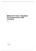 WGU C773 Task 1 Paradigm Pet Professionals 2024 Complete