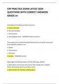 CPP PRACTICE EXAM LATEST 2024 QUESTIONS WITH CORRECT ANSWERS GRADE A+