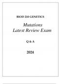BIOD 210 MOD 7 GENETIC MUTATIONS LATEST REVIEW EXAM Q & A 2024