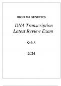 BIOD 210 MOD 6 GENETICS (DNA TRANCRIPTION) LATEST REVIEW EXAM Q & A 2024