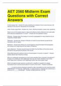 AET 2560 Midterm Exam Questions with Correct Answers