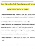 Guam Driver's Test Study Guide Questions and Answers (2024 / 2025) (Verified Answers)