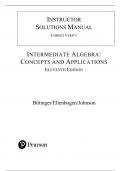 Solution Manual For Intermediate Algebra Concepts and Applications, 11th Edition by Marvin L. Bittinger, David J. Ellenbogen, Barbara L. Johnson