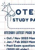 OTE2601 EXAM PACK 2024(UPDATED and LATEST)