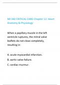 NR 340 CRITICAL CARE-Chapter 12: Heart  Anatomy & Physiology 