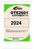 OTE2601 ASSIGNMENT 1 2024 ALL QUESTIONS WELL ANSWERED AND REFERENCED