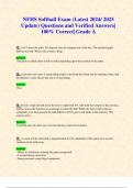 NFHS Softball Exam (Latest 2024/ 2025 Update) Questions and Verified Answers| 100% Correct| Grade A