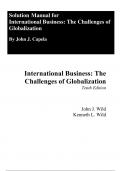 Solution Manual For International Business The Challenges of Globalization, 10th Edition by John J. Wild, Kenneth L. Wild Chapter 1-15
