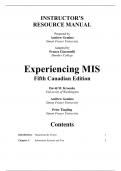 Solution Manual For Experiencing MIS, Canadian Edition, 5th Edition by David M. Kroenke, Randall J Boyle, Andrew Gemino, Peter Tingling Chapter 1-12