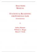 Solutions Manual for Statistical Reasoning for Everyday Life 5th Edition By Jeff Bennett, William Briggs, Mario Triola (All Chapters, 100% Original Verified, A+ Grade)