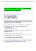 Arkansas Property and Casualty Exam Questions and Answers 2024