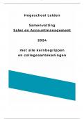 Colleges samenvatting Sales en Accountmanagement / Tentamenvoorbereiding Hogeschool Leiden 2024