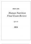 (UF) HUN 2201 HUMAN NUTRITION FINAL EXAM COMPREHENSIVE REVIEW Q & A 2024.