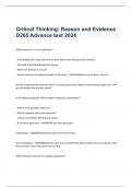 Critical Thinking: Reason and Evidence D265 Advance text 2024
