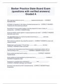 Barber Practice State Board Exam (questions with verified answers)  Graded A