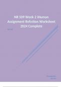 NR 509 Week 2 iHuman Assignment Reflection Worksheet 2024 Complete