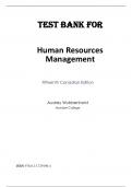 Test Bank For Human Resources Management in Canada, Canadian Edition, 15th Edition by Gary Dessler, Nita Chhinzer Chapter 1-17