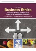 Solution Manual for Business Ethics Decision Making for Personal Integrity & Social Responsibility, 5th Edition By Laura Hartman, Joseph DesJardins and Chris MacDonald 