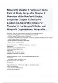 Nonprofits chapter 1 Profession and a Field of Study, Nonprofits Chapter 2: Overview of the NonProfit Sector, nonprofits Chapter 5: Executive Leadership, Nonprofits Chapter 3: Theories of the Nonprofit Sector and Nonprofit Organizations, Nonprofits...Exam
