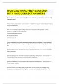  WGU C232 FINAL PREP EXAM 2024 WITH 100% CORRECT ANSWERS