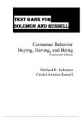 Test Bank For Consumer Behavior Buying, Having, Being, 14th Edition by Michael R. Solomon, Cristel Antonia Russell Chapter 1-14