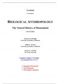 Test Bank for Biological Anthropology, 4th Edition Stanford (All Chapters included)