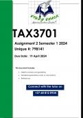 TAX3701 Assignment 2 (QUALITY ANSWERS) Semester 1 2024