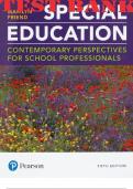 TEST BANK for Special Education Contemporary Perspectives for School Professionals 5th Edition by Marilyn Friend