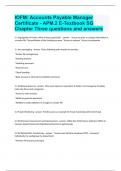 IOFM Accounts Payable Manager Certificate - APM.2 E-Textbook SG Chapter Three questions and