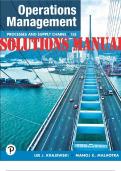 SOLUTIONS MANUAL for Operations Management, Processes and Supply Chains, 13th edition Lee Krajewski, Manoj Malhotra (Chapters 1-15)
