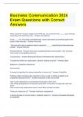 Business Communication 2024  Exam Questions with Correct  Answers