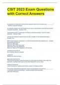 CSIT 2023 Exam Questions  with Correct Answers