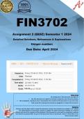 FIN3702 Assignment 2 (COMPLETE ANSWERS) Semester 1 2024 - DUE April 2024