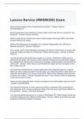 Lenovo Service (RWSW200) Exam 2024 Questions and Answers