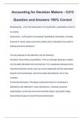 Accounting for Decision Makers - C213 Question and Answers 100% Correct