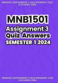 MNB1501 Assignment 3 Quiz Answers | Due 11th April 2024 