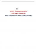   OCR  GCSE (9–1) Classical Civilisation J199/23 War and warfare QUESTION PAPER AND MARK SCHEME (MERGED)  