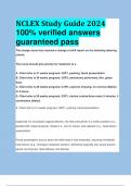 NCLEX Study Guide 2024 100% verified answers guaranteed pass RATED A++ 