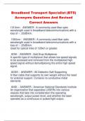 Broadband Transport Specialist (BTS)  Acronyms Questions And Revised  Correct Answers